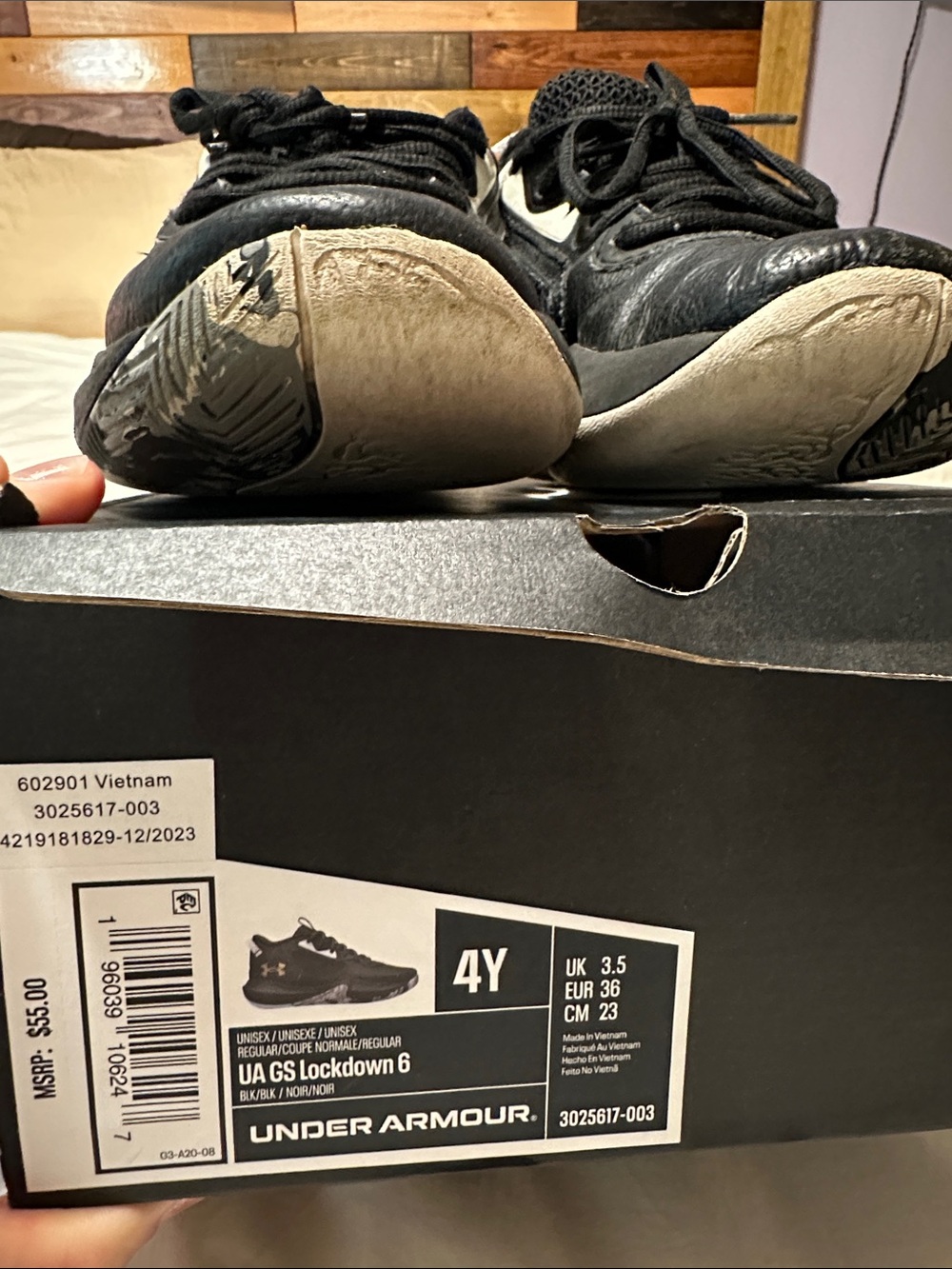 Under Armour Black Youth Low-Top Athletic Sneakers